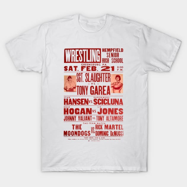 Sgt Slaughter vs Tony Garea T-Shirt by Indy Handshake